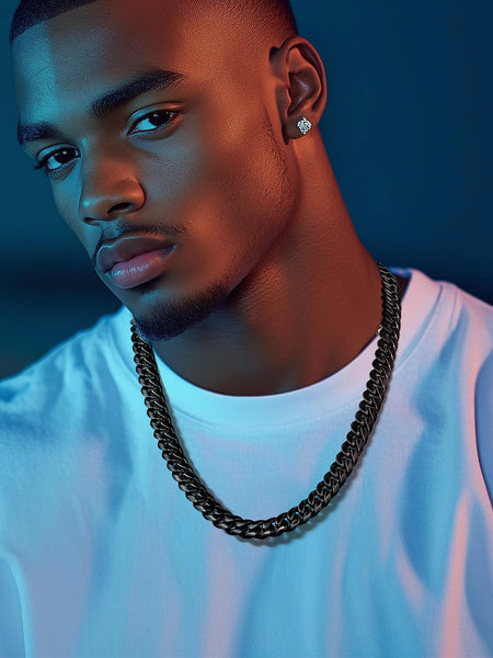 Mens Chain Stainless Steel Necklace Curb Cuban Link Neck Chains Mens Gifts for Fathers Day Dad