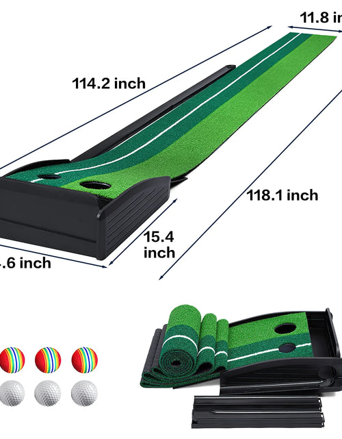 Load image into Gallery viewer, Putting Green Mat 9.9FT Golf Training Putting Mat with Auto Ball Return for Indoor/Outdoor
