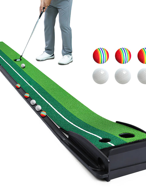 Load image into Gallery viewer, Putting Green Mat 9.9FT Golf Training Putting Mat with Auto Ball Return for Indoor/Outdoor
