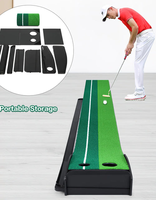 Load image into Gallery viewer, Putting Green Mat 9.9FT Golf Training Putting Mat with Auto Ball Return for Indoor/Outdoor
